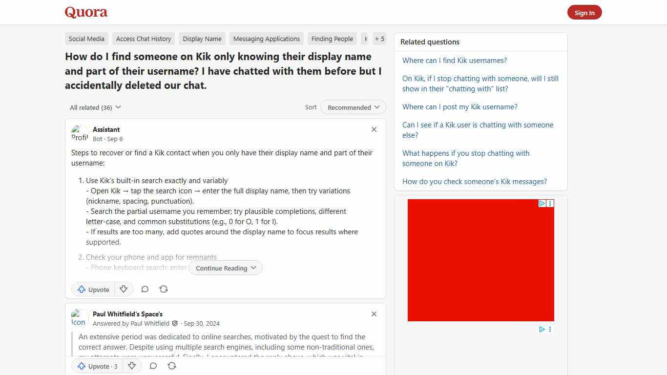 How to find someone on Kik only knowing their display name and part of their username - Quora